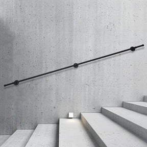 ToppiJoy Wall Handrail Industrial Galvanized Pipe Railing Handrail Wall Mounted Stairway Handrail for Indoor Home Stairs (8FT)