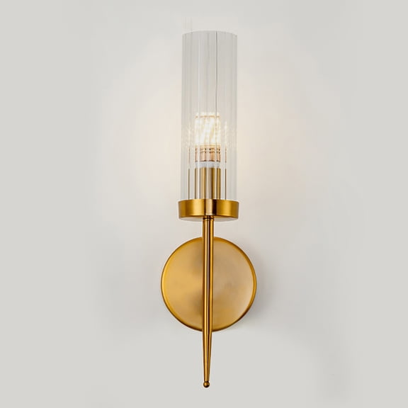 ToppiJoy Wall Sconce Bathroom Sconce, Wall Lighting Modern Vanity Light Fixture with Glass Shade Gold for Bedroom Living Room Hallway