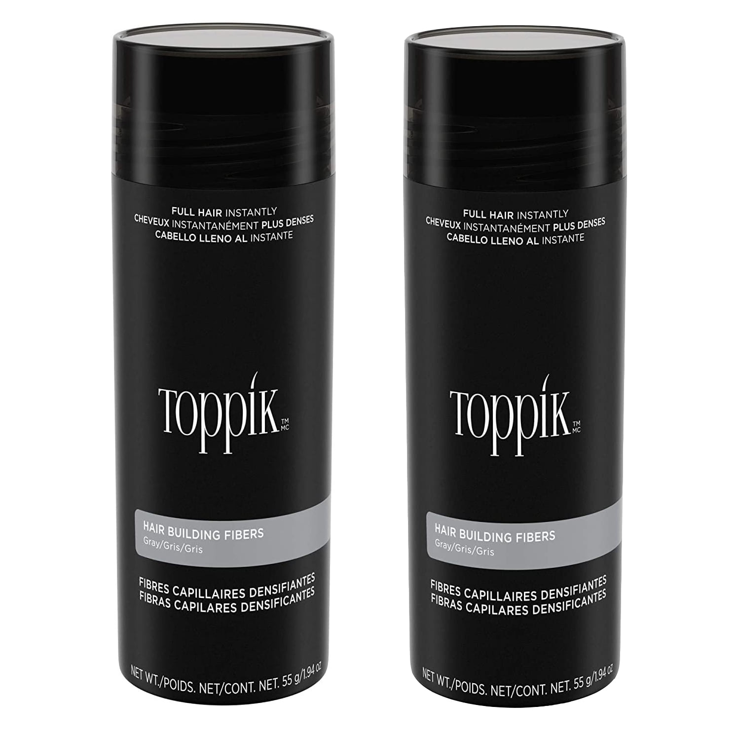 Toppik Gray 55 g / 1.94 oz Hair Building Fibers, Fill In Fine or
