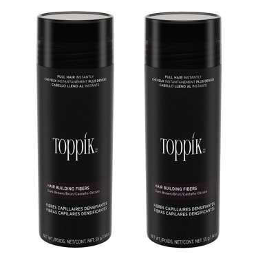 Toppik Hair Building Fibers – Black (2-Pack, 1.94oz Each) – Jumbo Size, Authentic