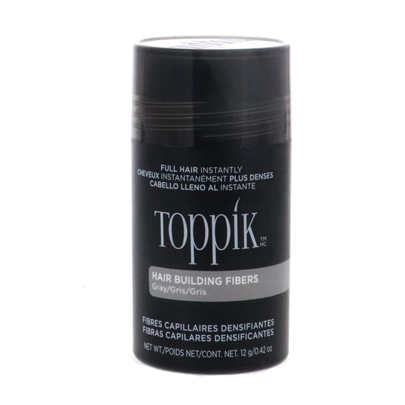 Toppik Hair Building Fibers, Gray, 12g | Fill In Fine or Thinning Hair | Instantly Thicker, Fuller Looking Hair | 9 Shades for Men  Women