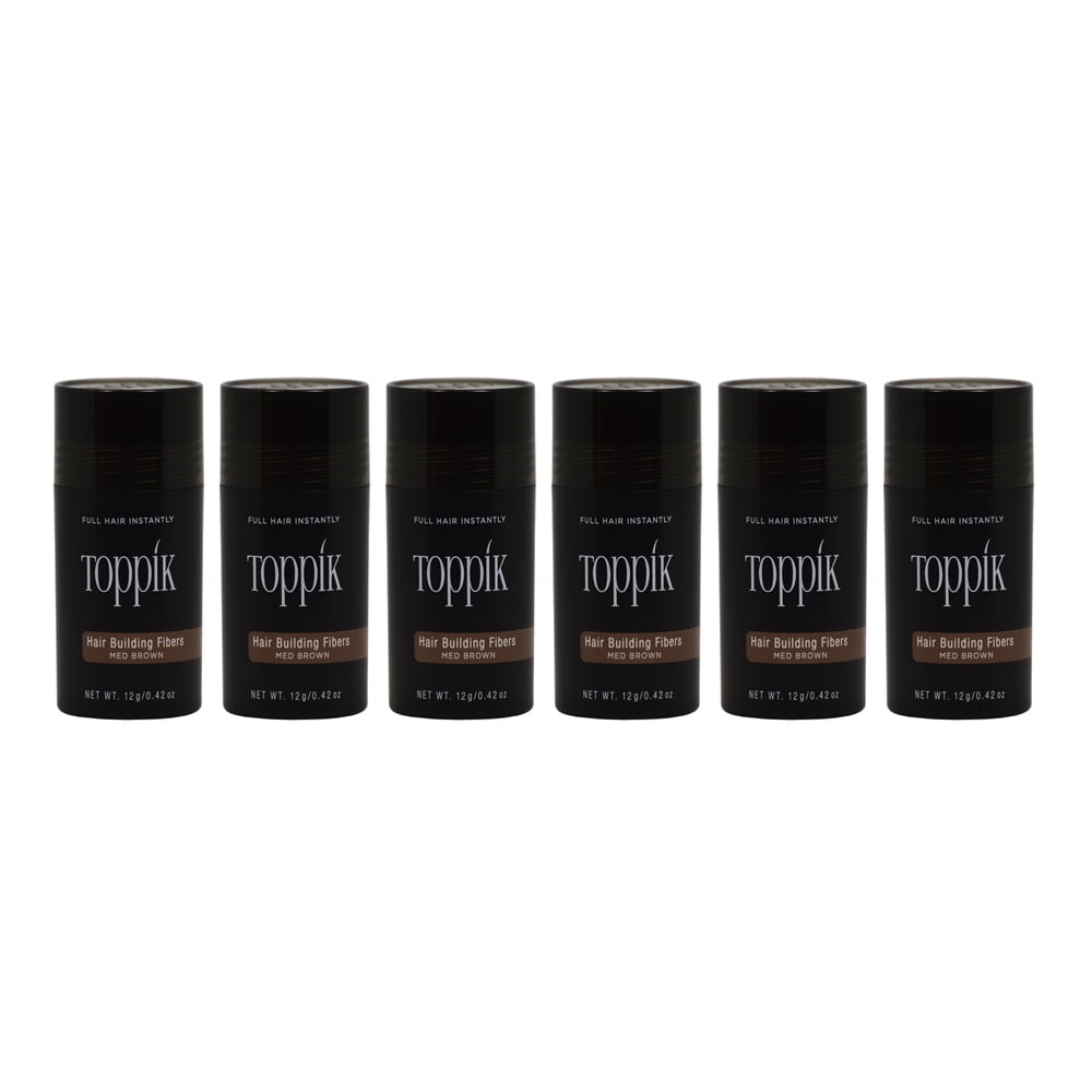 Toppik Hair Building Fibers, Medium Brown 0.42 oz (Pack of 6)