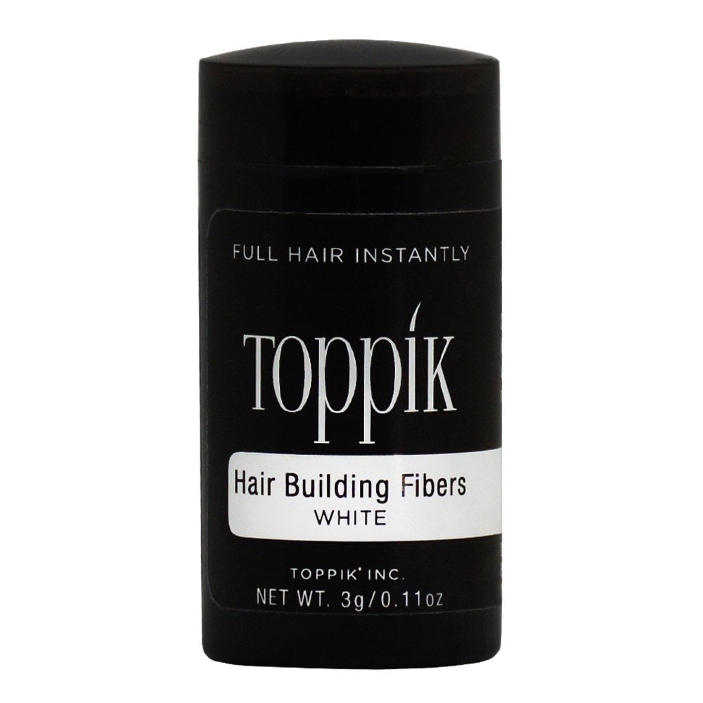 Toppik White Hair Building Fibers, 3g - For Fine or Thinning Hair, Safe ...