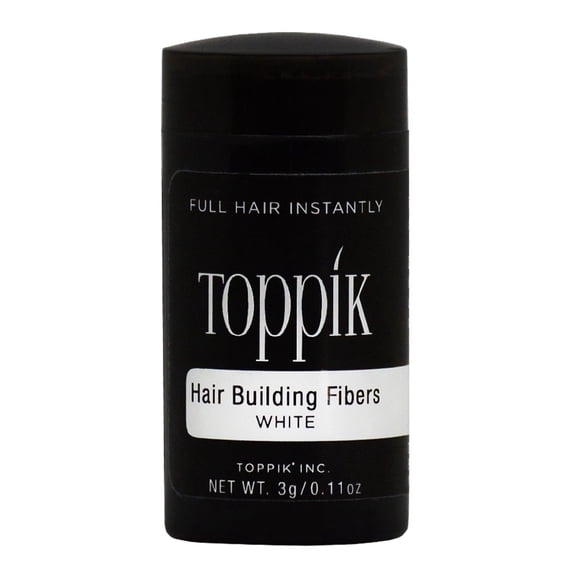 Toppik White 3 g / 0.11 oz Hair Building Fibers, Fill In Fine or Thinning Hair