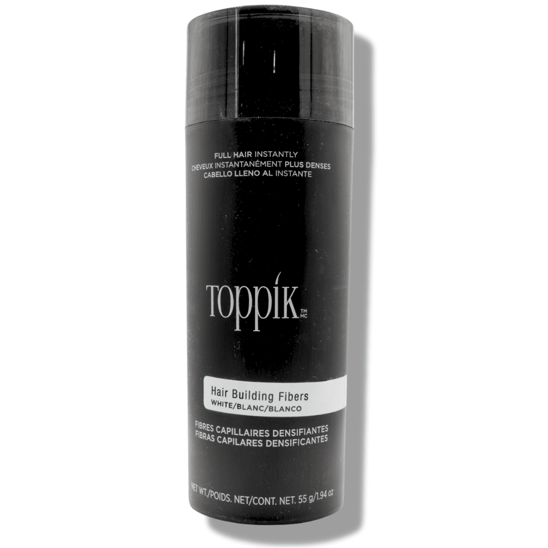 Toppik White Hair Building Fibers, 55g - Fill In Fine or Thinning Hair ...