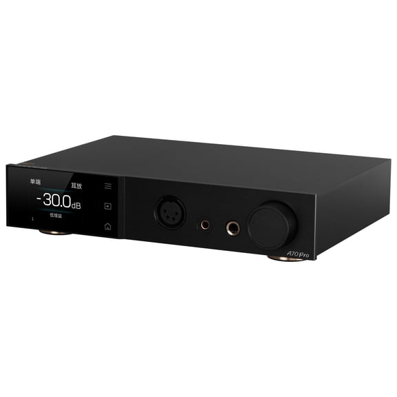 Topping A70 Pro Headphone Amplifier, featuring a fully balanced design and capable of functioning as a preamplifier, equipped with R2R volume control, suitable for home audio,Black
