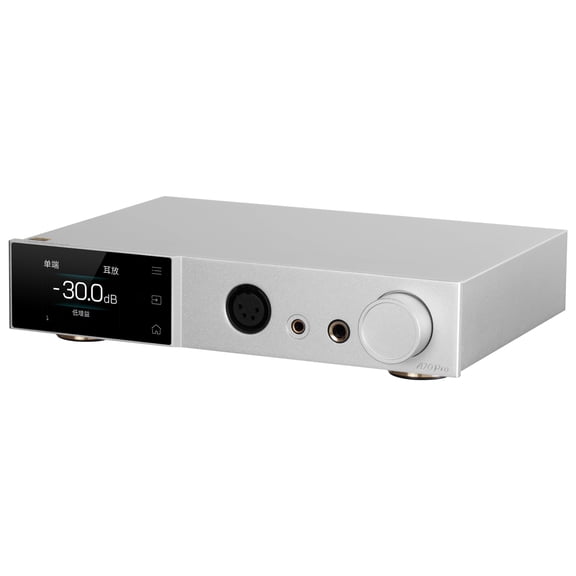 Topping A70 Pro Headphone Amplifier, featuring a fully balanced design and capable of functioning as a preamplifier, equipped with R2R volume control, suitable for home audio,Silver