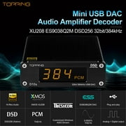 Topping D10s Mini USB DAC CSS XMOS XU208 ES9038Q2M OPA2134 Audio Amplifier Decoder (Black)