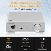Topping DX1 mini amplifier,headphone amplifier 3.5mm,Plug and play, USB charging,Silver