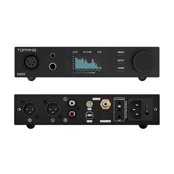 Topping DX5 II 2-Channel Headphone Amplifier,Fully Balanced DAC,Black