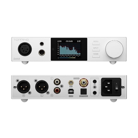 Topping DX5 II 2-Channel Headphone Amplifier,Fully Balanced DAC,Silver