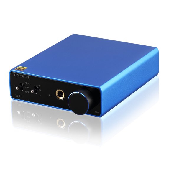 Topping L30II Desktop Headset Amplifier HiFi Audio Headphone Amplifier Sound Improver AMP with 6.35mm Jack 3.5mm Port (Blue)