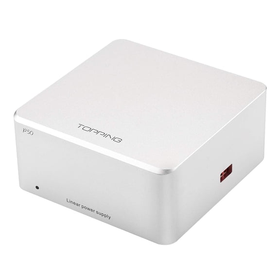 Topping P50 Linear Power Supply for HiFi Audio,5V 1A and 15V 1A Ultra,Low Noise,Global Voltage Support (Silver)