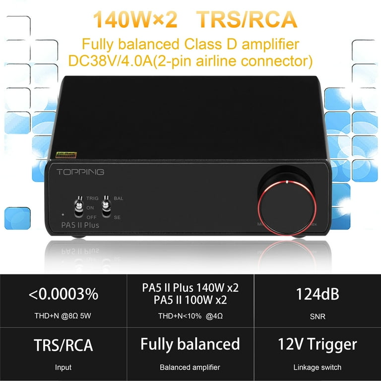 Topping PA5 II Plus Power Amplifier 140W x 2 Class D Fully