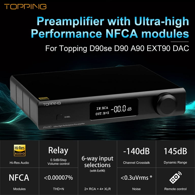 Topping PRE90 Preamplifier Hi-Res Audio NFCA Modules RCA Balanced