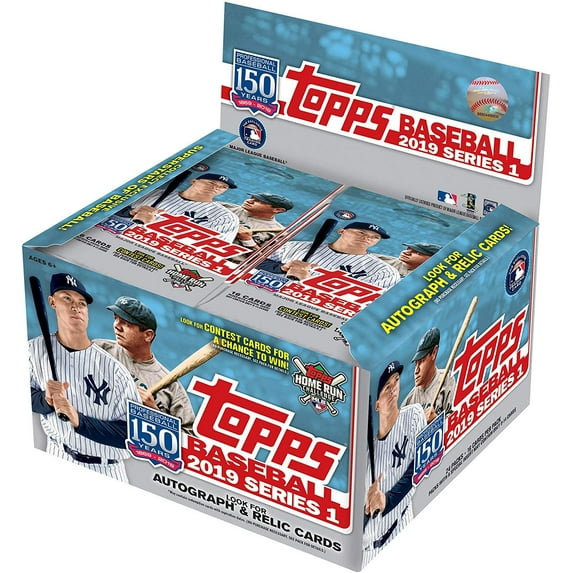 Topps 2019 Baseball Series 1 Trading Cards Display Box (Retail Edition 24 Packs)