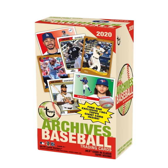 Topps 2020 Archives MLB Baseball Trading Cards Blaster Box- 7 Packs,56 Cards Total,Classic 1955, 1974 and 2002 Designs