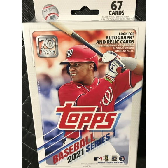 Topps 2021 Baseball Series One Hanger Box Containing 67 Cards
