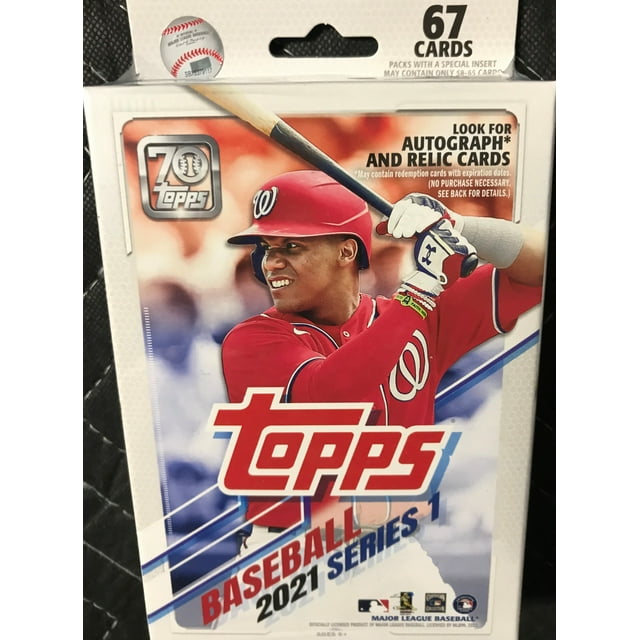 Topps 2021 Baseball Series One Hanger Box Containing 67 Cards