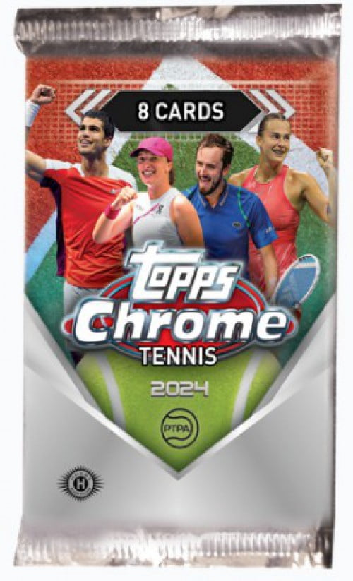 Topps 2024 Chrome Tennis Trading Card HOBBY Pack (8 Cards