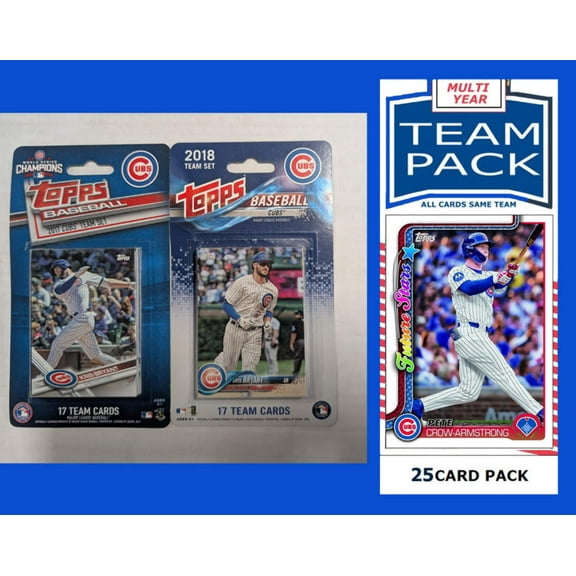 Topps Chicago Cubs Team Sets 2017 2018 + Multiyear Pack 2025 Pete Crow-Armstrong