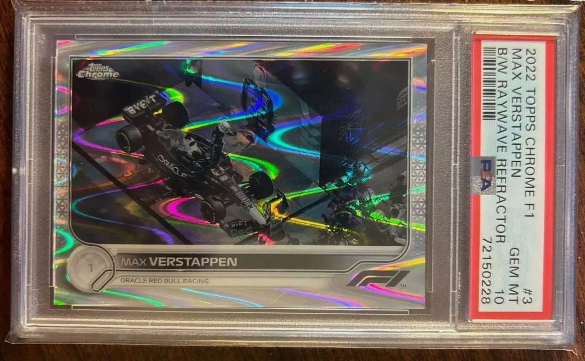 Topps Chrome F1 Max Verstappen PSA 10 Gem Mint Graded #3 Black & White RayWave
