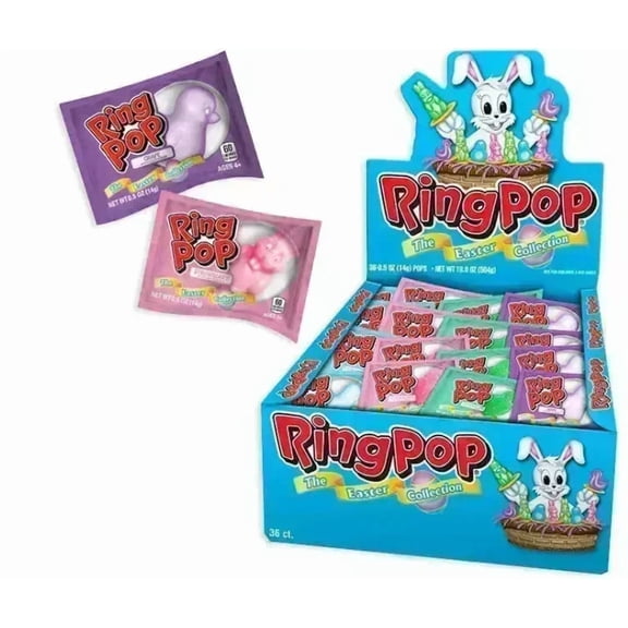 Topps Easter Ring Pop 36 ct. Bunnies & Chicks Disp Box 0.5oz 36ct