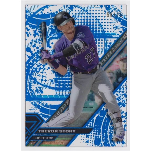 Topps High Tek Blue Rainbow Trevor Story HT-TS Parallel Baseball Card Colorado Rockies Colorado Rockies MLB Baseball Trading Card