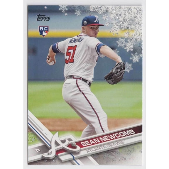 Topps Holiday Base Metallic Snowflake HMW3 Relic Bat Memorabilia Sean Newcomb Atlanta Braves Atlanta Braves MLB Baseball Trading Card