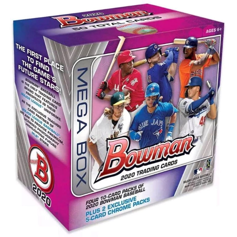 rare 2020 baseball cards Topps MLB Bowman Chrome Trading Card Mega Box, 6 Packs Topps 2020 Baseball Complete Set
