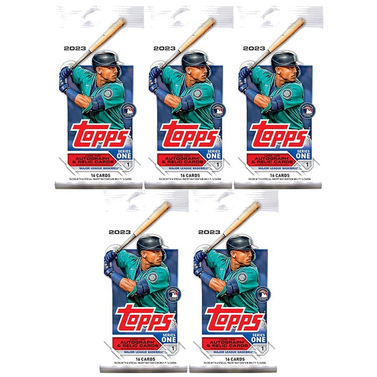 Topps Major League Baseball (MLB) Trading Cards 2023 Series One - PACKS (5 Pack Lot)