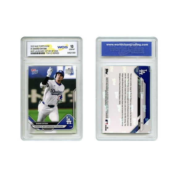 Topps Now MLB Card #5 SHOHEI OHTANI Hits 1st Home Run of the 2025 LA Dodgers Tokyo Series - Graded Gem Mint 10
