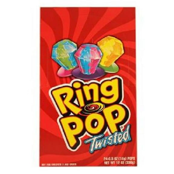 Topps, Ring Pop Twisted, Count 24 (0.5 oz) - Sugar Candy / Grab Varieties & Flavors