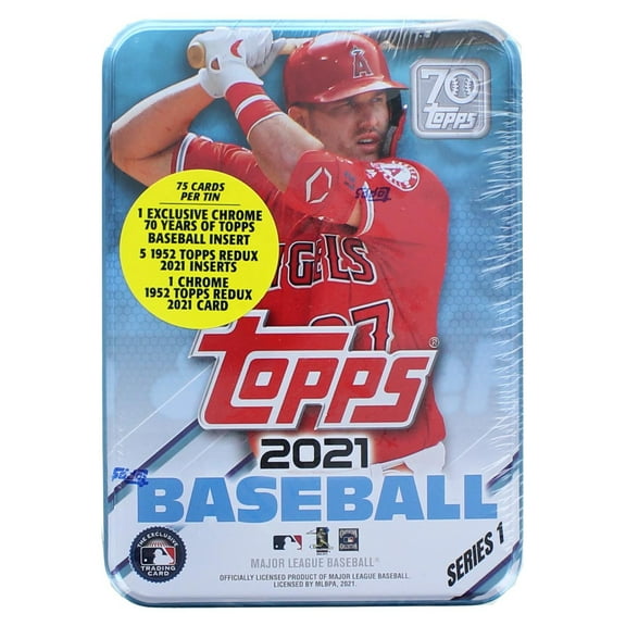 Topps 70 - 2021 Topps Series 1 Baseball Tin, 75 Cards