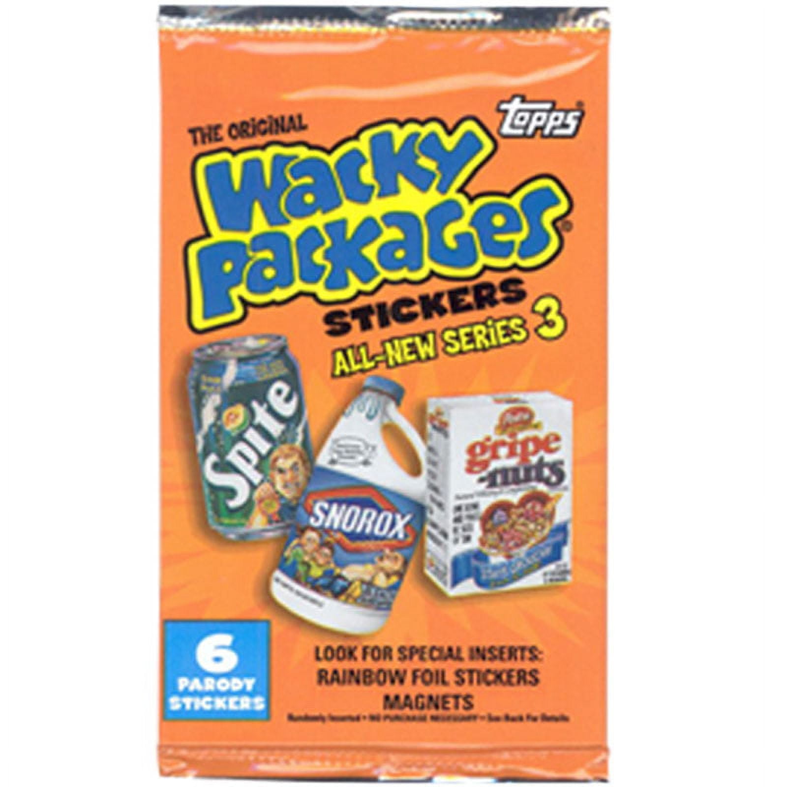 Topps Wacky Packages - Stickers All-New Series 3 - PACK (6 Parody