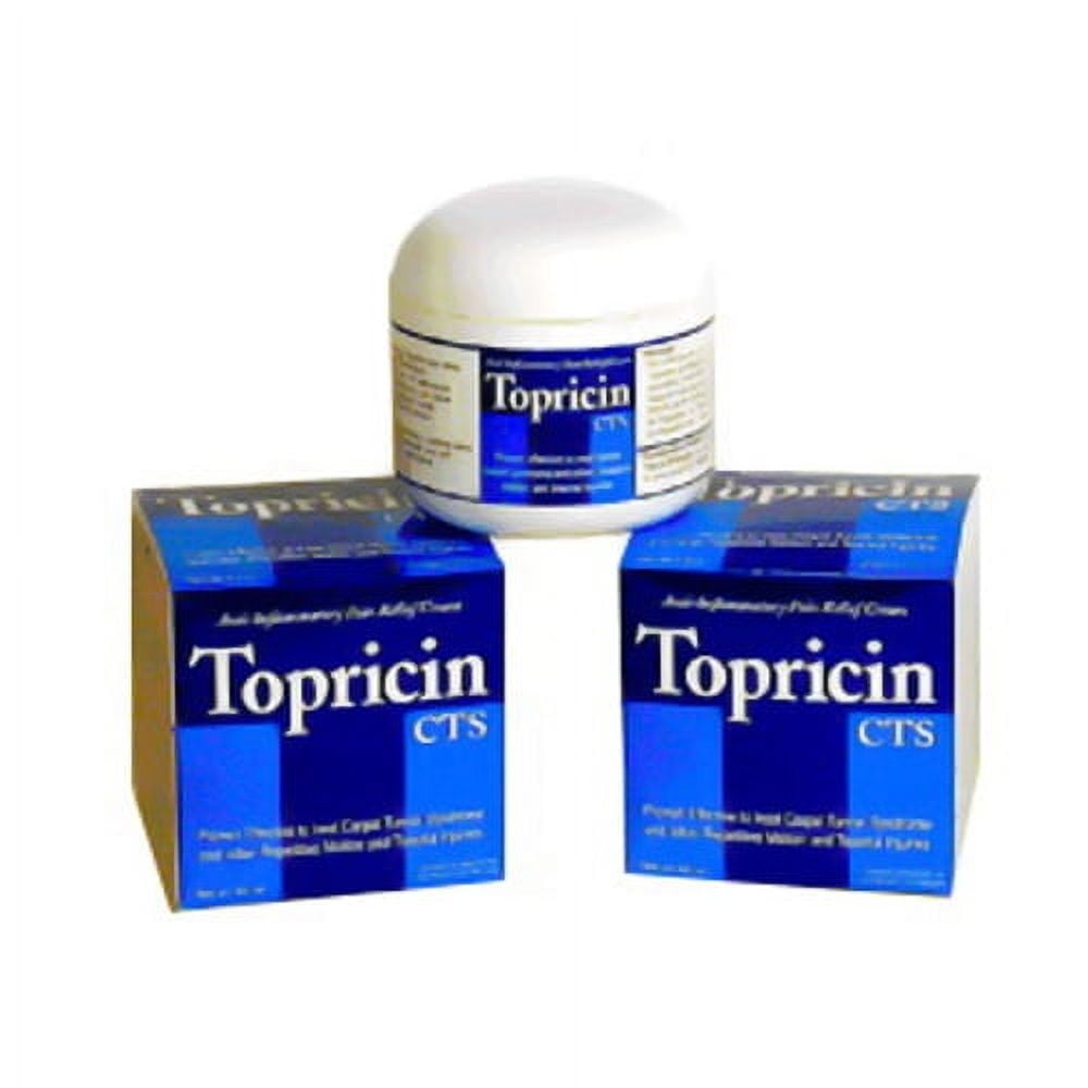 Topricin Cts (Carpal Tunnel Syndrome) Anti-Inflammatory Pain Relief Cream, Jar - 4 Oz, 2 Pack