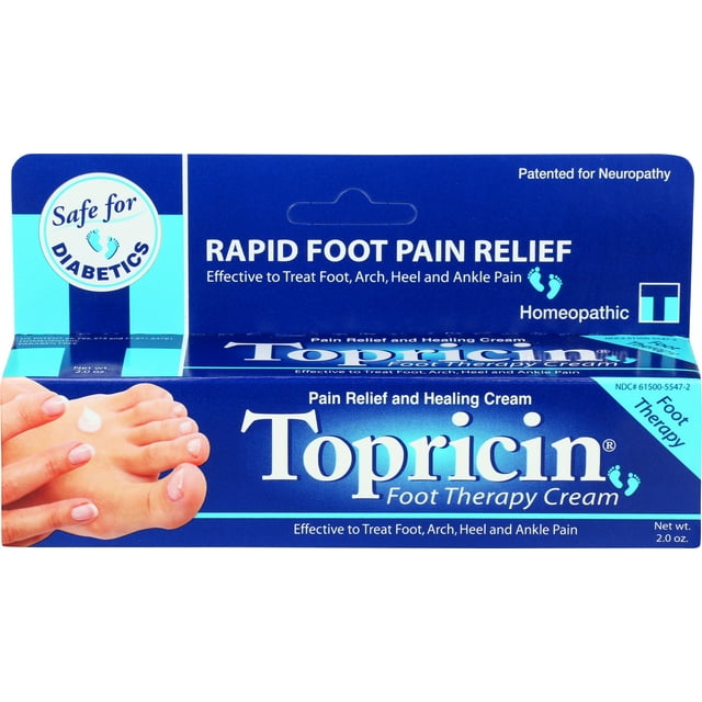 Topricin Foot Pain Relief Cream 2oz - Neuropathy Relieving, Sore Feet ...