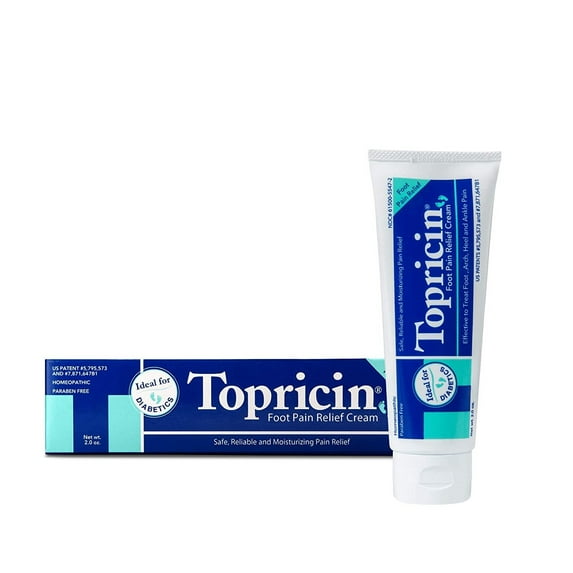 Topricin Rapid Foot Pain Relief Therapy Cream, Effective To Treat Foot, Arch, Heel & Ankle Pain, 2 Ounce