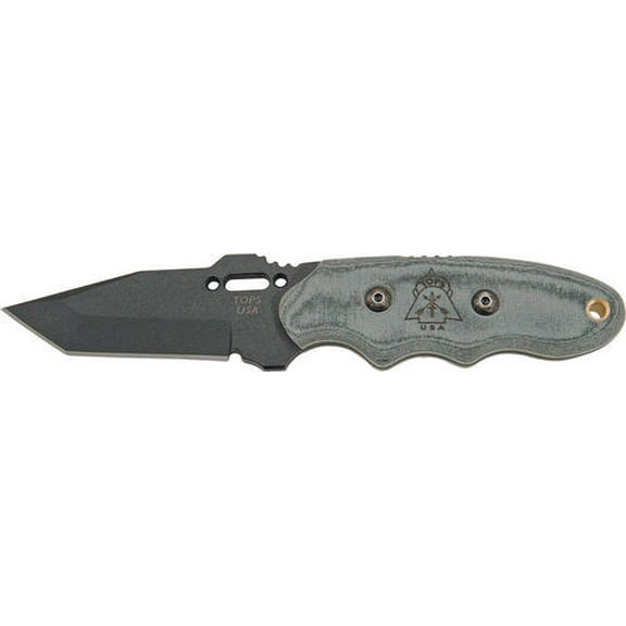 Tops 203 Fixed Blade Knife Micarta Handle Covert Anti Terrorism Tanto + Sheath