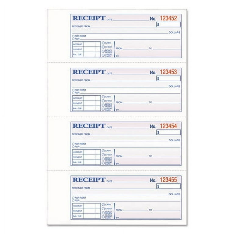 TOPS 3-Part Hardbound Receipt Book, Three-Part Carbonless, 7 x 2.75, 4 Forms/Sheet, 200 Forms Total TOPS 3-Part Hardbound Receipt Book, Three-Part Carbonless, 7 x 2.75, 4 Forms/Sheet, 200 Forms Total