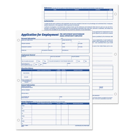 Employment Application Forms and Packs