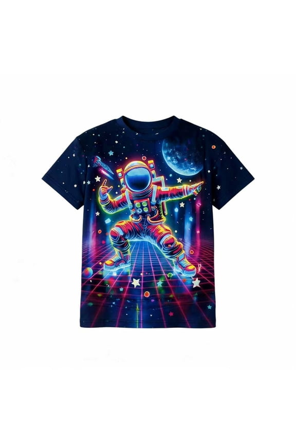 Tops Casual Tees Various Fashion Graphic Prints Kids Tops Simple Daily Basic Style Boy Shirts Child Outfits Universal Everyday Casual Apparel Dark Blue 2T-3T