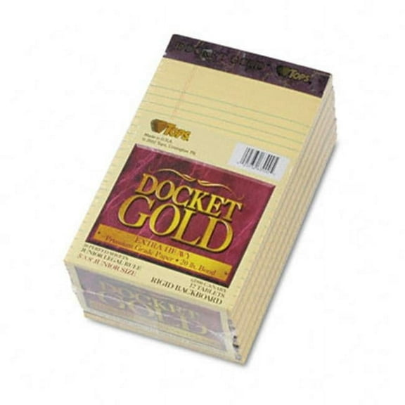 Tops Docket Gold Lgl Ruled Perforated Pad 5 x 8 Canary - 12 50-Sheet Pads/pk