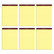 Tops Docket Gold Premium Writing Pads, Legal Ruled, 8.5in x 11.75in, Canary, 50 Pages, 6 Count