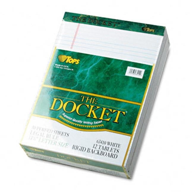 TOPS 63900 - Docket Ruled Perforated Pads, Legal/Wide, 5 X 8, Canary, 50 Sheets, Dozen - View #9