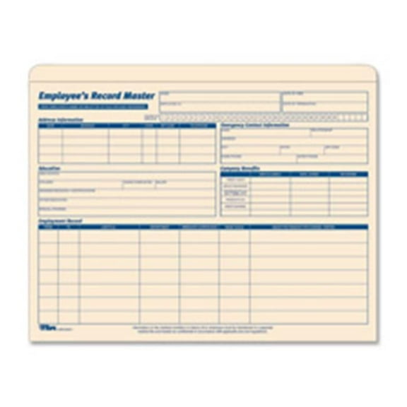 Tops Employee Record Jacket - MLA - 1 in. Exp - 15-PK - 11.75 in. x 9.5 in.