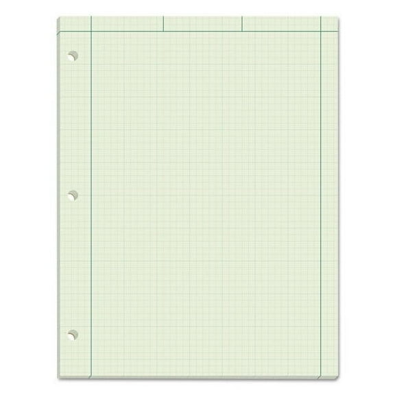 Tops Engineering Computation Paper Pads, Cross-Section Quad Rule (5 Sq/in, 1 Sq/in), Black/green Cover, 100 Green-Tint 8.5 X 11 Sheets | Bundle of 2 Pads