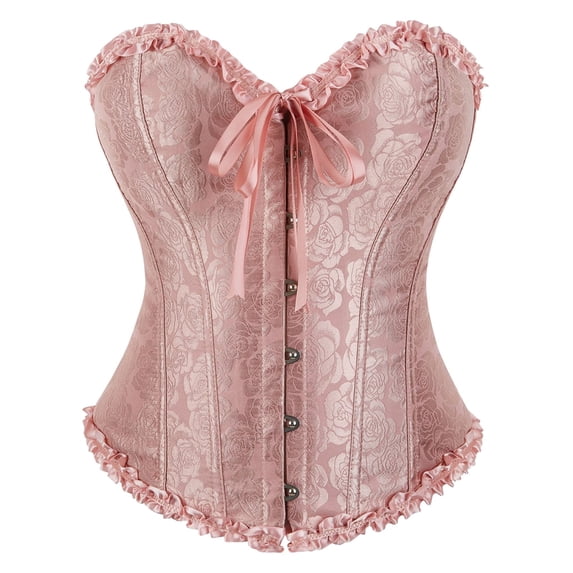 Tops For Women Bustier Shapewear Lace Waist Push Up Bodysuit,Color:Light Pink
