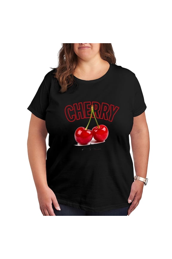 Tops For Women Cherry Graphic Tshirts For Women Trendy Black Blouses For Women Plus Size Sexy T-Shirts For Women Graphic Tees Trendy
