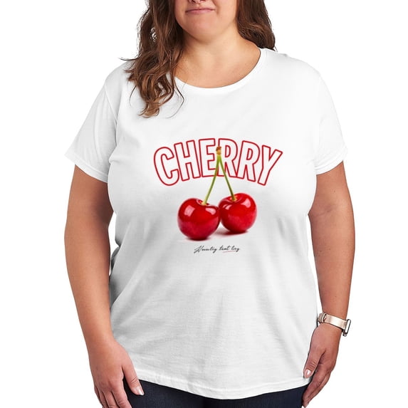 Tops For Women Cherry Graphic Tshirts For Women Trendy Black Blouses For Women Plus Size Sexy T-Shirts For Women Graphic Tees Trendy